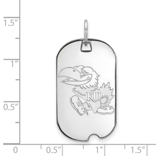 Image of 10K White Gold University of Kansas Small Dog Tag by LogoArt