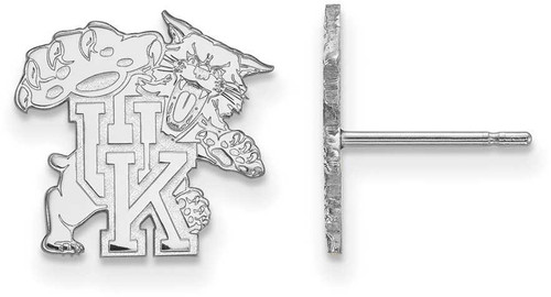 Image of 10K White Gold University of Kentucky Small Post Earrings by LogoArt (1W051UK)