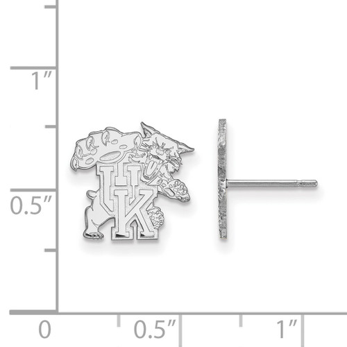 10K White Gold University of Kentucky Small Post Earrings by LogoArt (1W051UK)