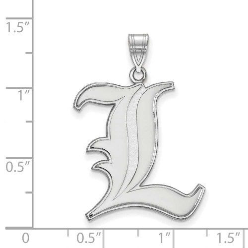 Image of 10K White Gold University of Louisville XL Pendant by LogoArt (1W005UL)