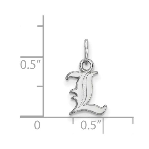 Image of 10K White Gold University of Louisville X-Small Pendant by LogoArt (1W001UL)