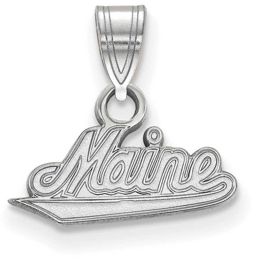 Image of 10K White Gold University of Maine Small Pendant by LogoArt