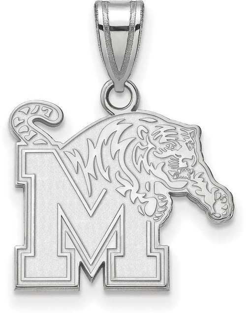 Image of 10K White Gold University of Memphis Medium Pendant by LogoArt (1W003UMP)