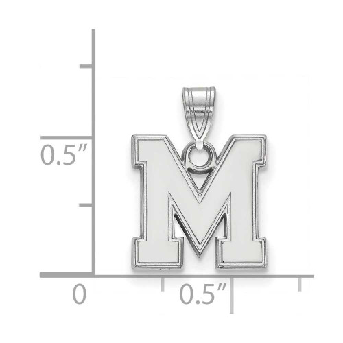 Image of 10K White Gold University of Memphis Small Pendant by LogoArt (1W035UMP)