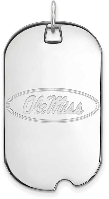 Image of 10K White Gold University of Mississippi Large Dog Tag by LogoArt