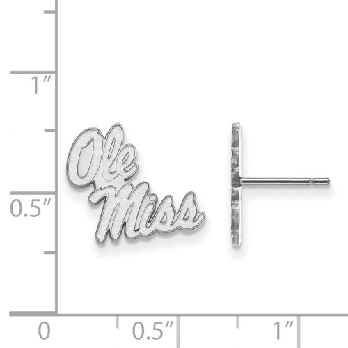 Image of 10K White Gold University of Mississippi Small Post Earrings by LogoArt