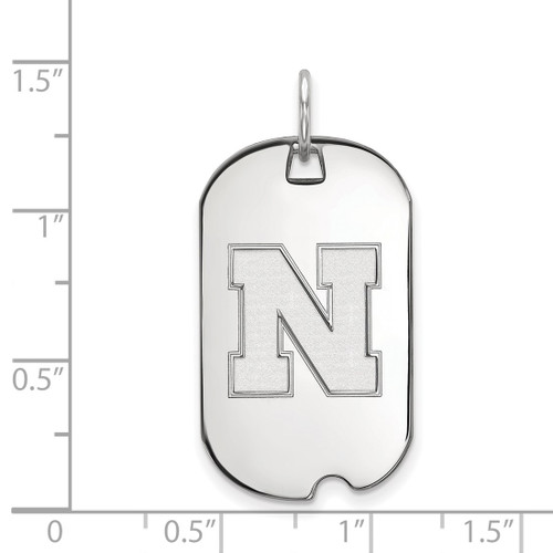 10K White Gold University of Nebraska Small Dog Tag by LogoArt (1W054UNE)