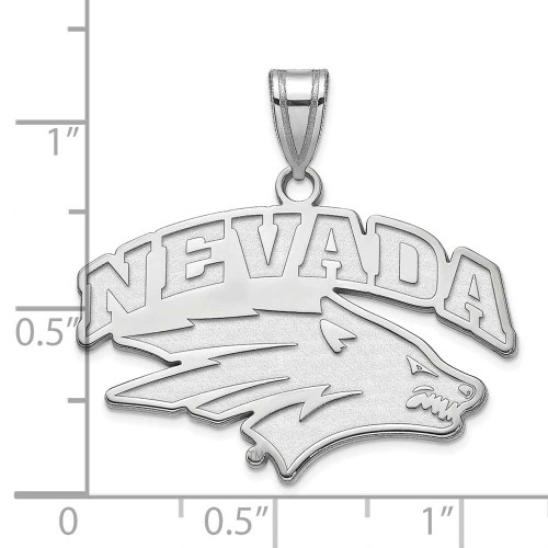 Image of 10K White Gold University of Nevada Large Pendant by LogoArt (1W002UNR)