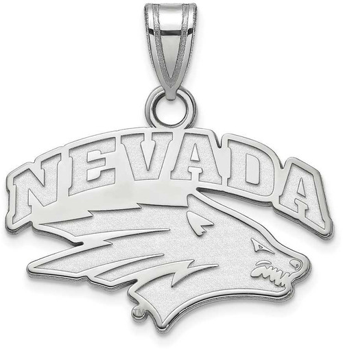 Image of 10K White Gold University of Nevada Small Pendant by LogoArt (1W001UNR)