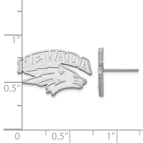 Image of 10K White Gold University of Nevada Small Post Earrings by LogoArt