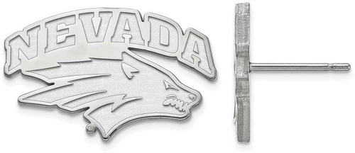 Image of 10K White Gold University of Nevada Small Post Earrings by LogoArt