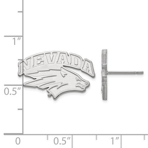 10K White Gold University of Nevada Small Post Earrings by LogoArt