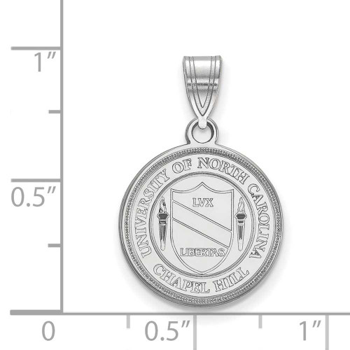 Image of 10K White Gold University of North Carolina Medium Crest Pendant by LogoArt