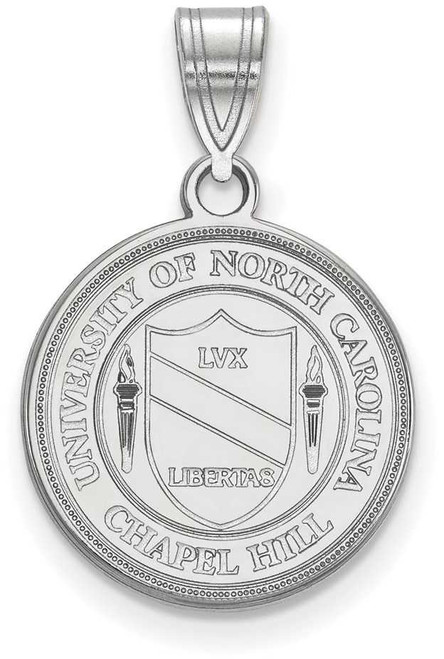 Image of 10K White Gold University of North Carolina Medium Crest Pendant by LogoArt