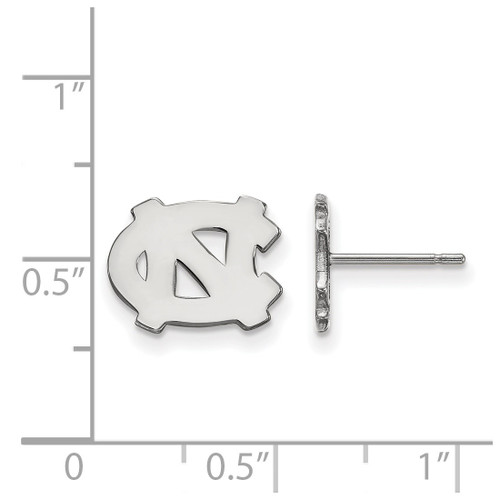 10K White Gold University of North Carolina X-Small Post Earrings by LogoArt
