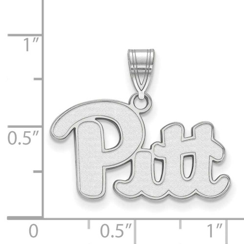 Image of 10K White Gold University of Pittsburgh Medium Pendant by LogoArt (1W003UPI)