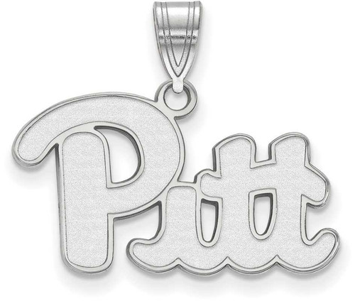 Image of 10K White Gold University of Pittsburgh Medium Pendant by LogoArt (1W003UPI)