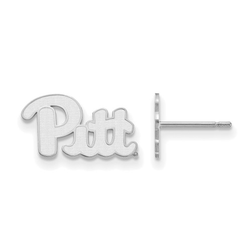 10K White Gold University of Pittsburgh X-Small Post Earrings by LogoArt