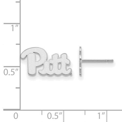 10K White Gold University of Pittsburgh X-Small Post Earrings by LogoArt