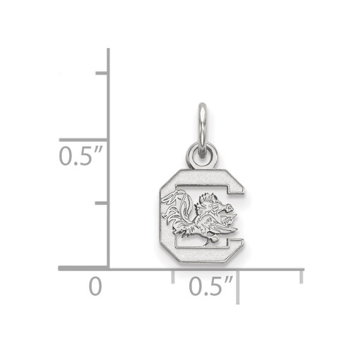 10K White Gold University of South Carolina X-Small Pendant by LogoArt 1W001USO