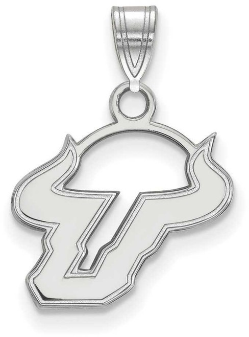 Image of 10K White Gold University of South Florida Small Pendant by LogoArt (1W002USFL)