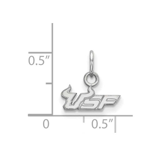 Image of 10K White Gold University of South Florida X-Small Pendant by LogoArt 1W013USFL