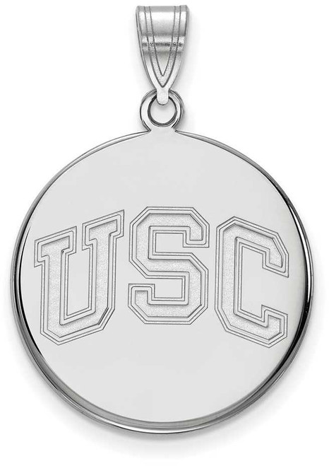 Image of 10K White Gold University of Southern California Large Disc Pendant by LogoArt