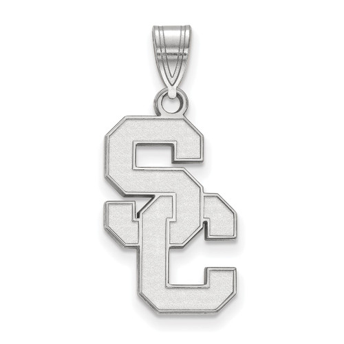 10K White Gold University of Southern California Large Pendant LogoArt 1W004USC
