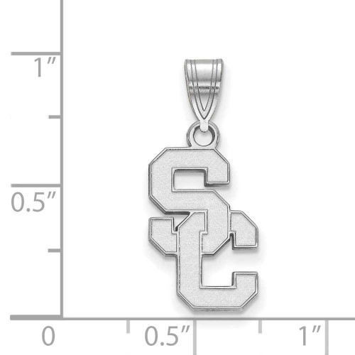 Image of 10K White Gold University of Southern California Medium Pendant LogoArt 1W003USC