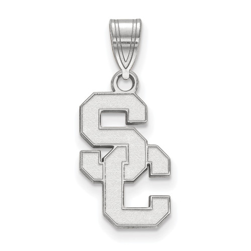 10K White Gold University of Southern California Medium Pendant LogoArt 1W003USC