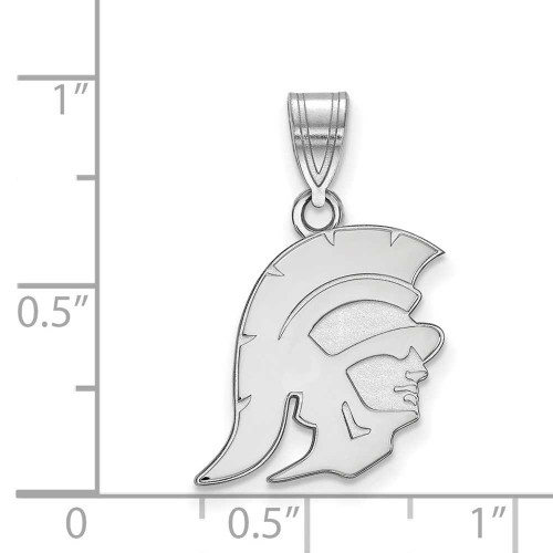 Image of 10K White Gold University of Southern California Medium Pendant LogoArt 1W023USC