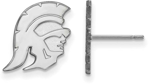 Image of 10K White Gold University of Southern California Sm Post Earrings LogoArt 1W026