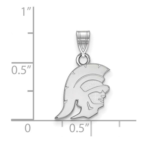 Image of 10K White Gold University of Southern California Small Pendant LogoArt 1W022USC