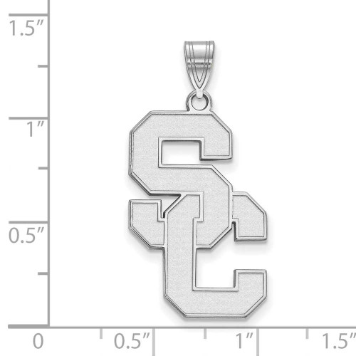 Image of 10K White Gold University of Southern California XL Pendant by LogoArt 1W005USC