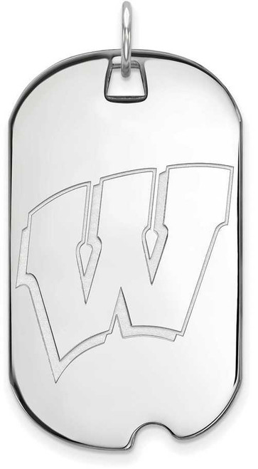 Image of 10K White Gold University of Wisconsin Large Dog Tag by LogoArt