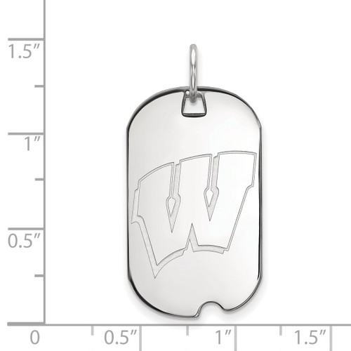10K White Gold University of Wisconsin Small Dog Tag by LogoArt