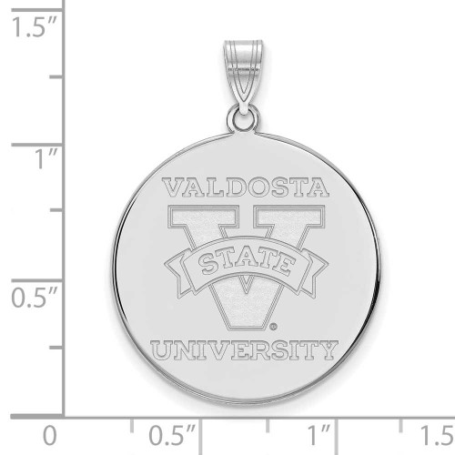 Image of 10K White Gold Valdosta State University XL Disc Pendant by LogoArt