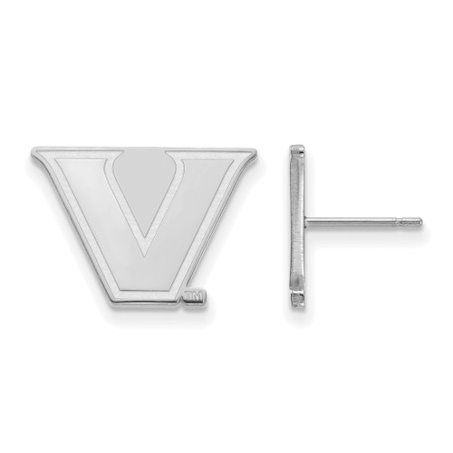10K White Gold Vanderbilt University Small Post Earrings by LogoArt