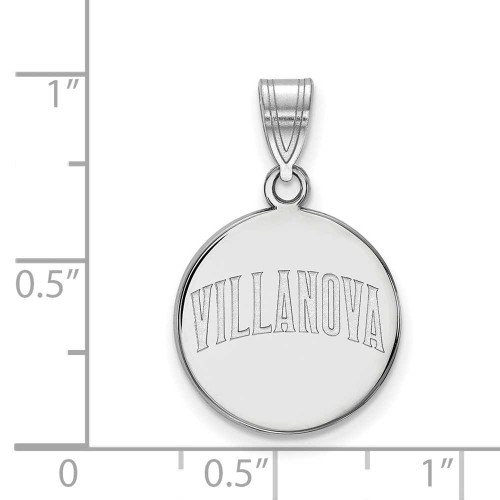 Image of 10K White Gold Villanova University Medium Disc Pendant by LogoArt (1W042VIL)