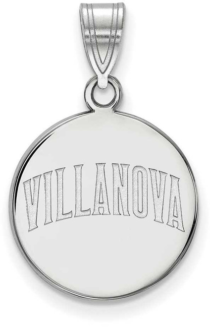 Image of 10K White Gold Villanova University Medium Disc Pendant by LogoArt (1W042VIL)