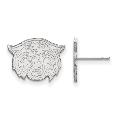 10K White Gold Villanova University Small Post Earrings by LogoArt (1W036VIL)