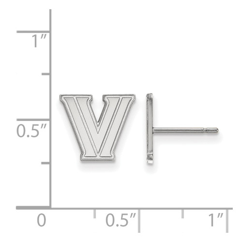 10K White Gold Villanova University X-Small Post Earrings by LogoArt