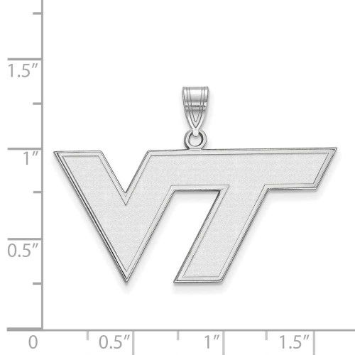 Image of 10K White Gold Virginia Tech Large Pendant by LogoArt (1W004VTE)