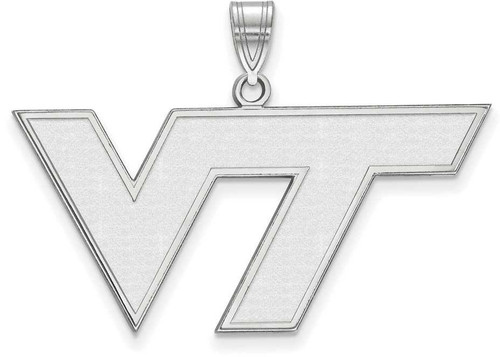 Image of 10K White Gold Virginia Tech Large Pendant by LogoArt (1W004VTE)