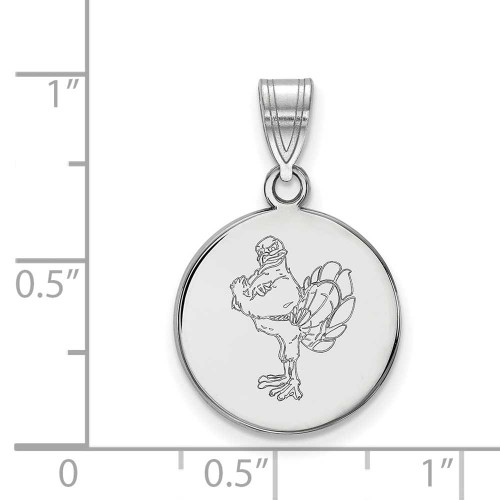 Image of 10K White Gold Virginia Tech Medium Disc Pendant by LogoArt (1W078VTE)