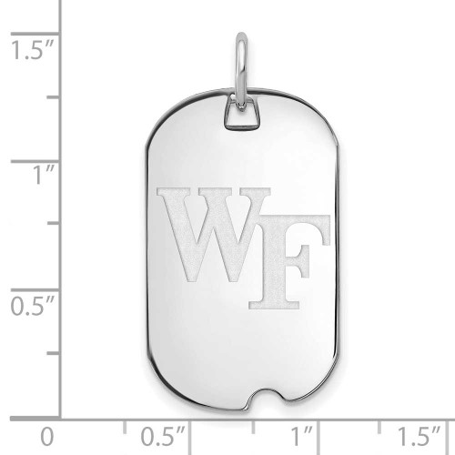 Image of 10K White Gold Wake Forest University Small Dog Tag by LogoArt