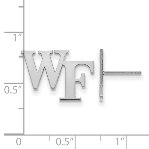 10K White Gold Wake Forest University Small Post Earrings by LogoArt (1W062WFU)