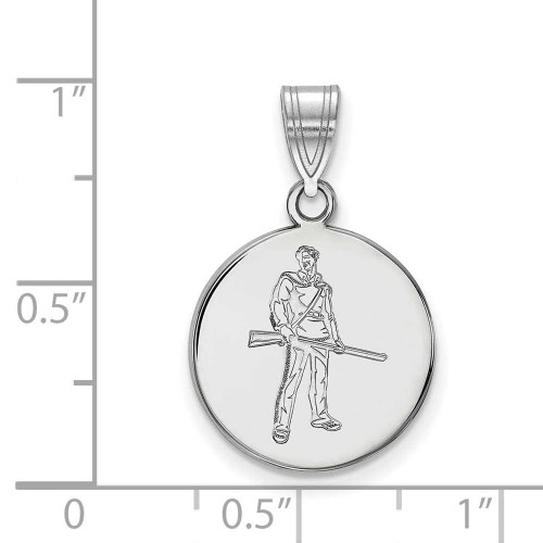 Image of 10K White Gold West Virginia University Medium Disc Pendant by LogoArt 1W057WVU