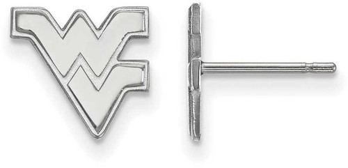 Image of 10K White Gold West Virginia University X-Small Post Earrings by LogoArt