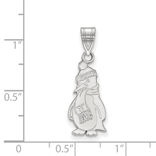 10K White Gold Youngstown State University Large Pendant by LogoArt (1W006YSU)